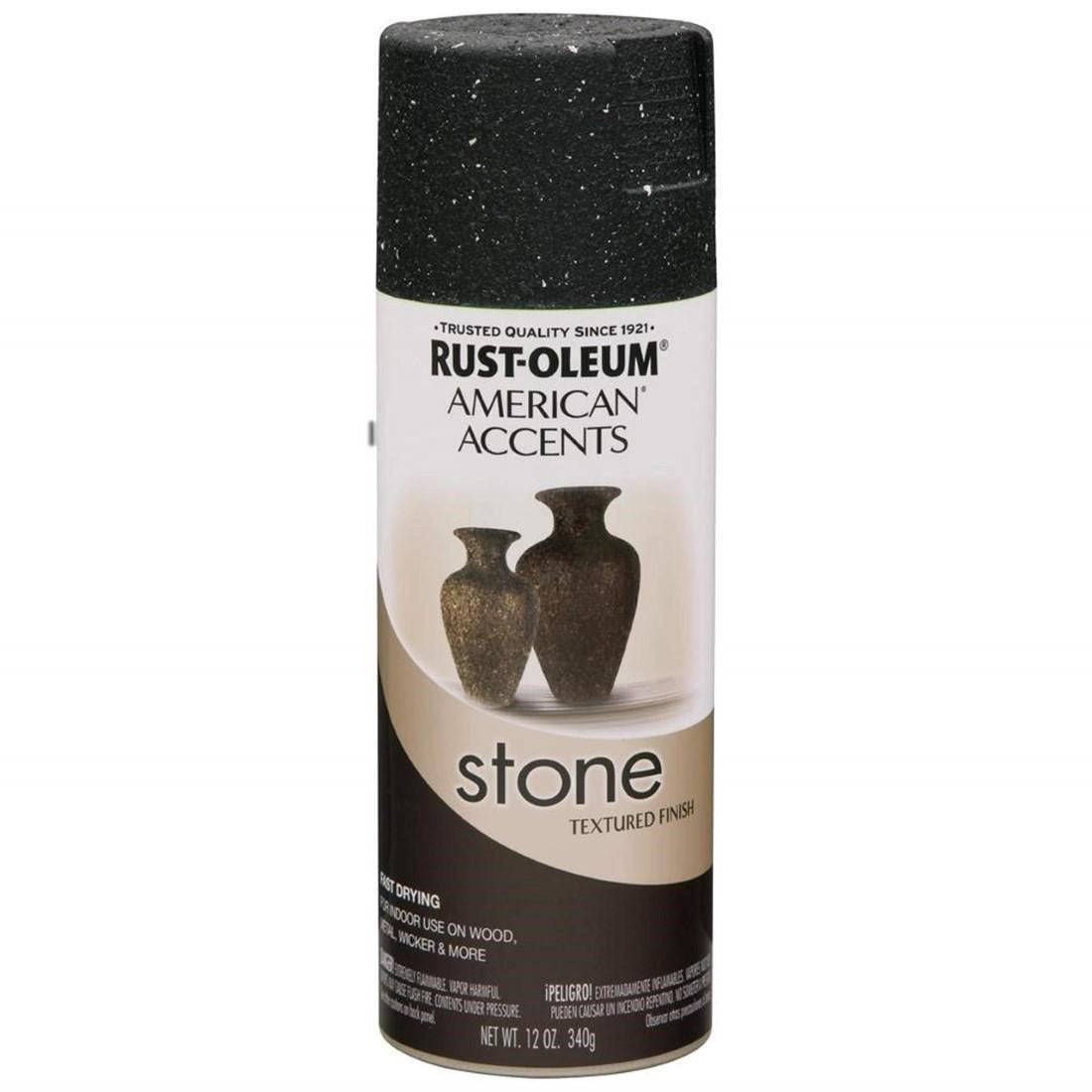 Rust Oleum - Pintura En Aerosol Stone Piedra 340grs Negro