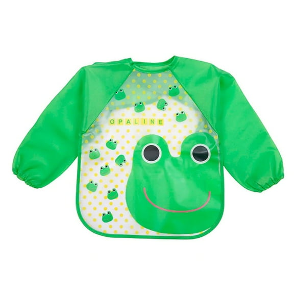 Babero Impermeable Bebe Pechera Niño Ajustable Con Mangas (Rana)