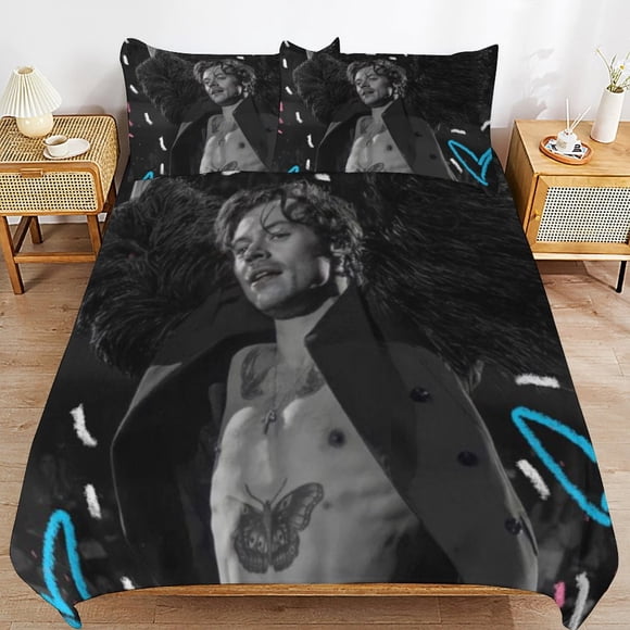 Harry Styles Practical Zip Design Smooth Touch Soft Finish Long Use Duvet Cover Sets for Everyday Rest