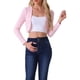 thumbnail image 1 of INSPIRE CHIC Bolero de Tweed para Mujer con Frente Abierto y Cuadros, Cárdigan Corto XS Rosa, 1 of 6