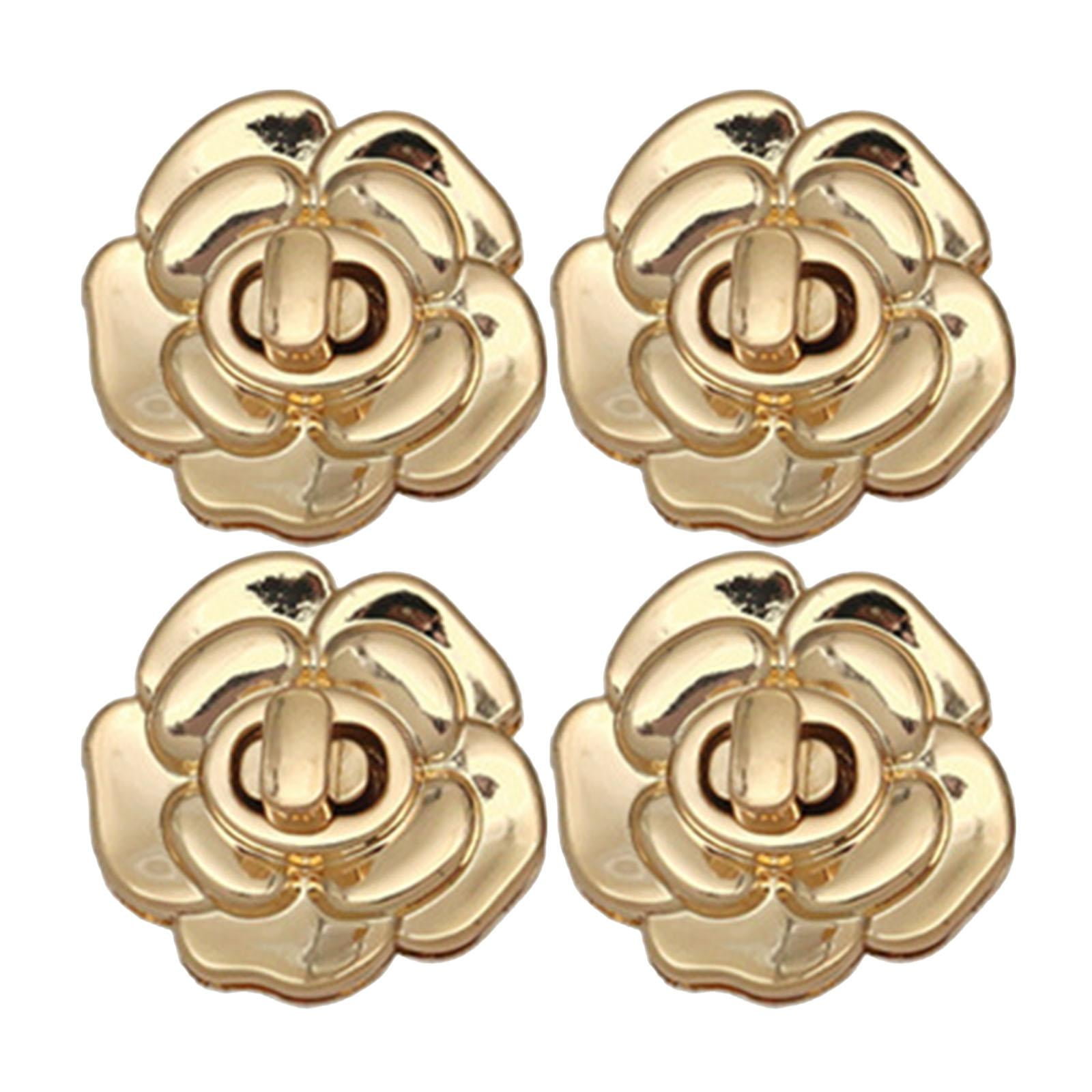 Magideal - 4 Piezas Cierres Giratorios Para Bolsos Cierre Con Torsión Fijadores Para Maletín Y Accesorios Para Artesanías De Metal Duradero Para Cierre Seguro Ad Oro
