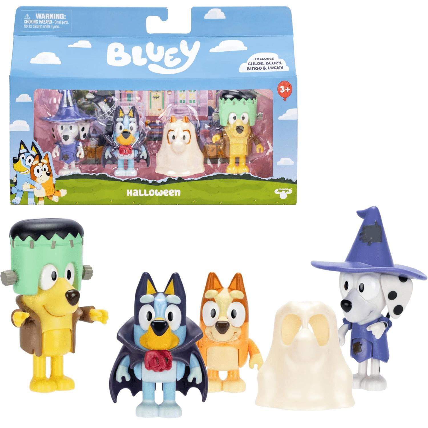 Bluey Pack 4 Figuras De 6 Cm. Halloween Celeste