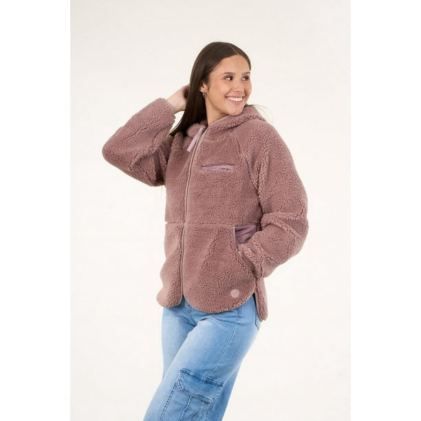 Poleron Sherpa Mujer Full Zipper Y Capucha Vw8765