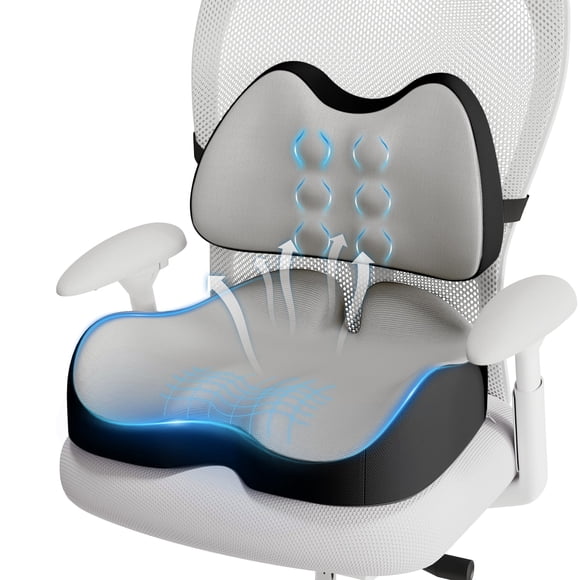 Cojín de asiento y almohada de soporte lumbar Benazcap de espuma viscoelástica