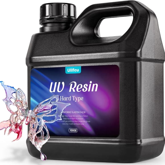 Resina UV ULLFEU, 1000 g, transparente, dura, de secado rápido, sin olor a granel