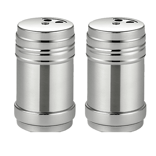 Juego de salero y pimentero de acero inoxidable para condimentos de cocina