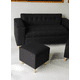 thumbnail image 3 of Sofa Dos Cuerpos Mas Dos Puff Negro Lino, 3 of 3