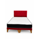 thumbnail image 1 of Set de Cama 2 Plazas Roja con Colchón y Respaldo Capitoné, 1 of 3