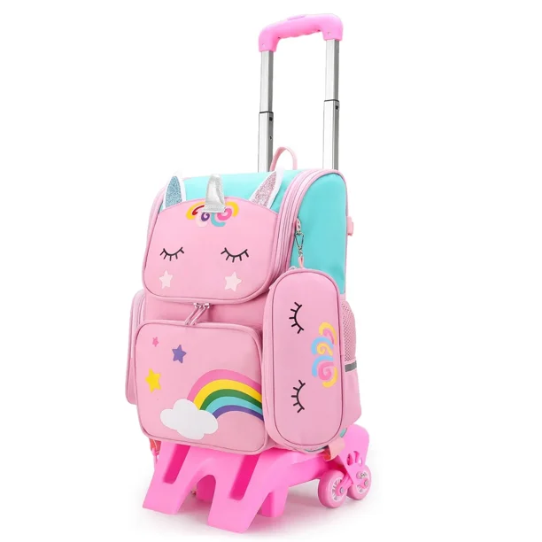 Children's trolley schoolbag cute cartoon girl schoolbag primary school student backpack primary school student backpack
