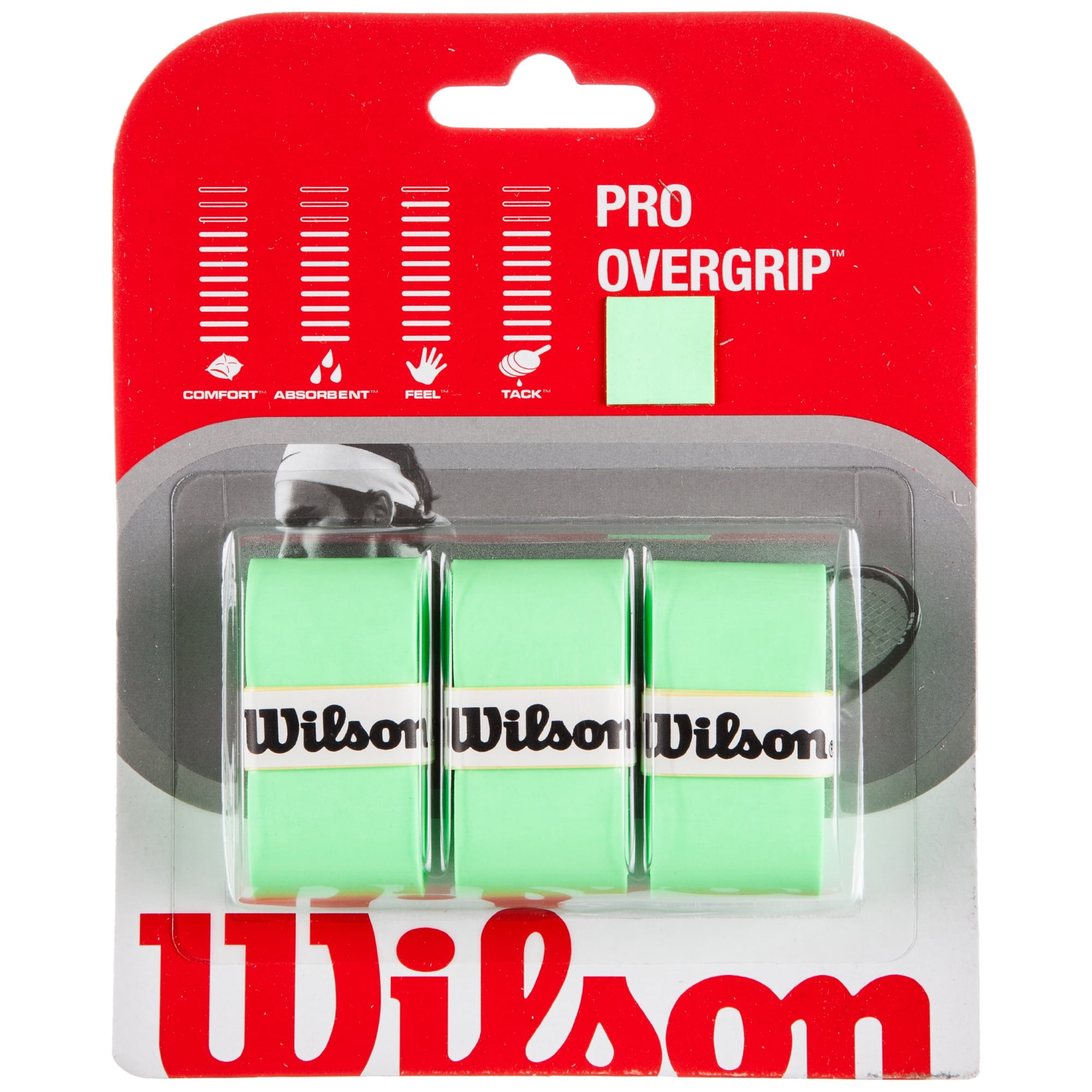 Overgrip De Tenis Wilson Pro 0,6 Mm Liso Verde