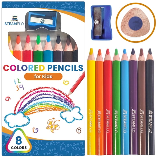 Lápices De Colores Steamflo Jumbo Triangular 8 Colores