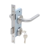 Stark Design - Cerradura De Embutir Puertas De Oficinas, Cocina - Patio. Cilindro Ambos Lados. Manillas Ambos Lados, Modelo: Marti. (Acero Inoxidable 304). Sku: Sde200-Ai.Kit.Marti