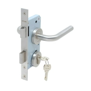 Stark Design - Cerradura De Embutir Puertas De Oficinas, Cocina - Patio. Cilindro Ambos Lados. Manillas Ambos Lados, Modelo: Marti. (Acero Inoxidable 304). Sku: Sde200-Ai.Kit.Marti