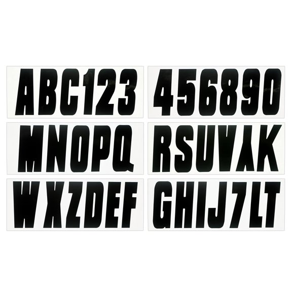 Kit de Calcomanías para Letras de Barco Hardline Products 3" Negro 146 piezas