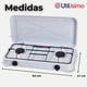 thumbnail image 2 of Cocina Encimera a Gas Licuado 2 Platos Cocinilla Blanco, 2 of 6