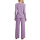 thumbnail image 3 of INSPIRE CHIC Conjunto de Pijama de Manga Larga para Mujer, Mezcla de Rayón Suave, Conjunto de Descanso Abotonado con Cintura Elástica y Bolsillos XL Púrpura Oscuro, 3 of 6