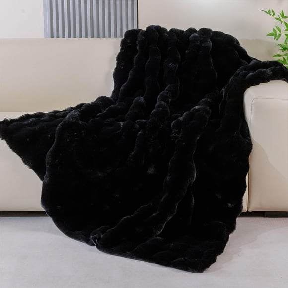 Manta BlanketSolution 152x183 cm Negra de Pelaje Sintético
