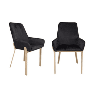 Habita2 Chile - Pack 2 Sillas De Comedor Brito Con Apoyabrazos - Negro