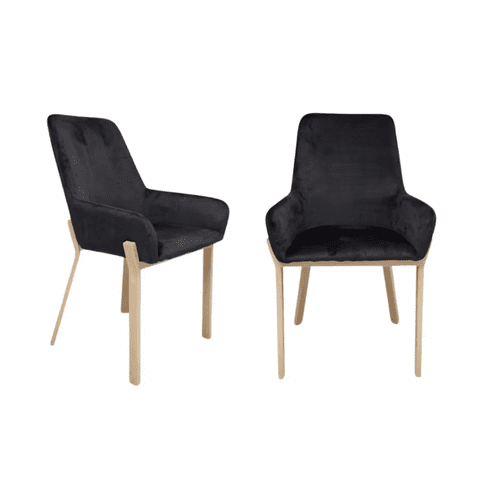 Habita2 Chile - Pack 2 Sillas De Comedor Brito Con Apoyabrazos - Negro