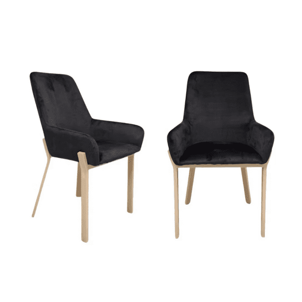 Pack 2 Sillas De Comedor Brito Con Apoyabrazos - Negro