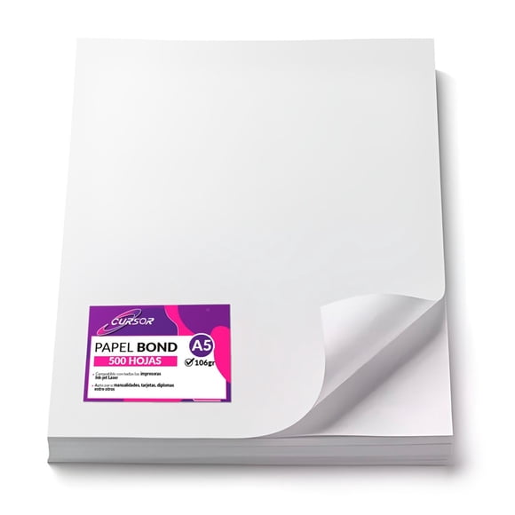 Papel Bond 106 Grs. Tamaño A5 500 Hojas Agendas