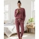 thumbnail image 4 of Pijama Franela Mujer Estampado Flor de Loto Burdeo terracota L, 4 of 8