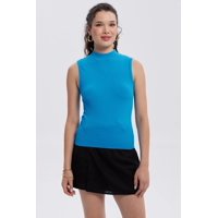 Fashionspark - Polera Mujer Rib Azul Claro