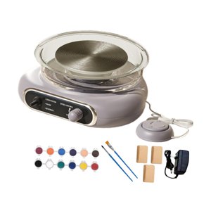 Bothyi - Mini Kit De Torno De Cerámica, Rueda De Arcilla Eléctrica Compacta Para Niños, Adultos, Principiantes, Gris