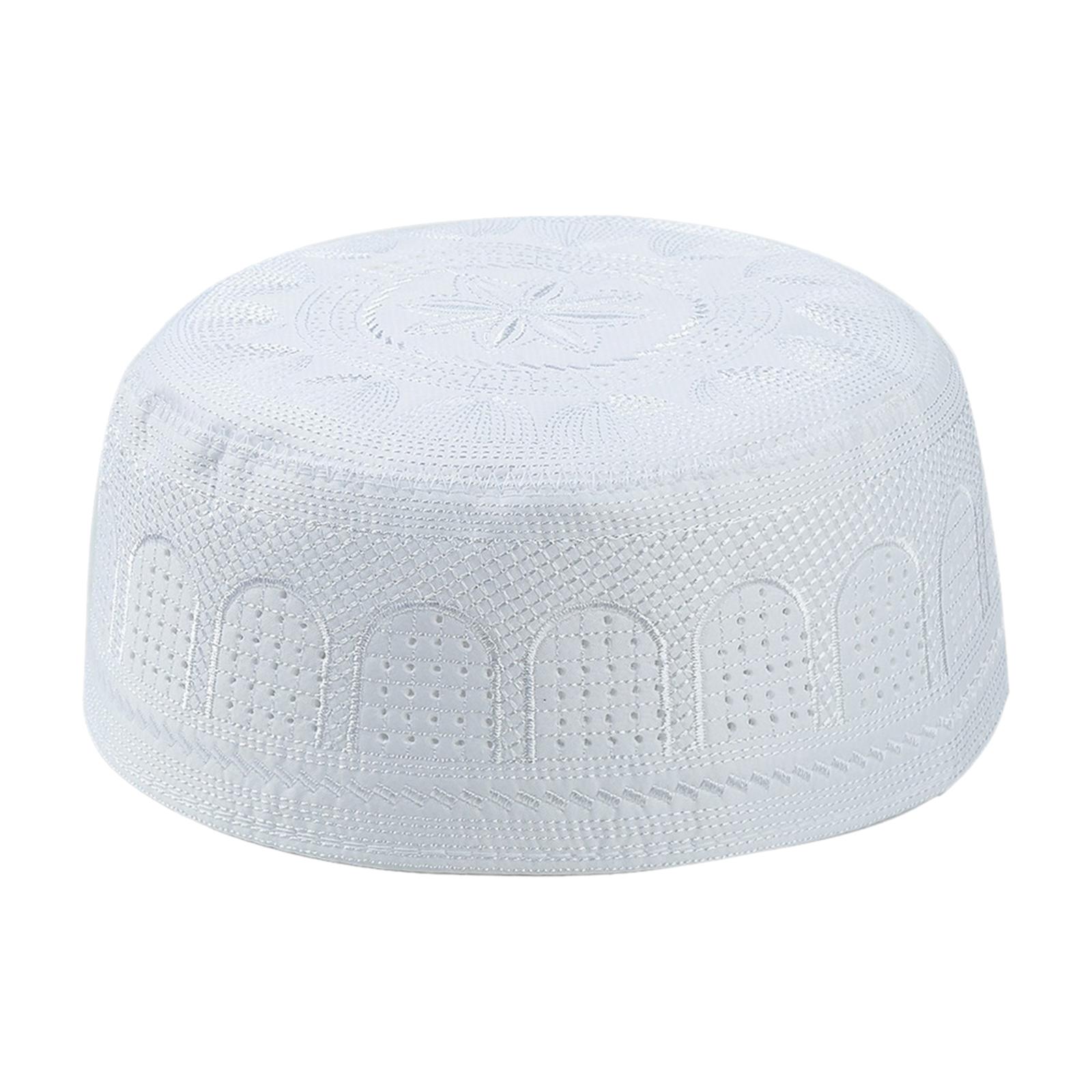 Bothyi - Sombrero De Oración Árabe Omaní Turco Sombrero Bordado Para 58Cm Blanco