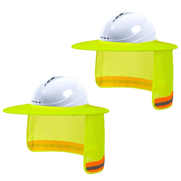 Gorro protector solar LIZMOF de alta visibilidad, amarillo, paquete de 2