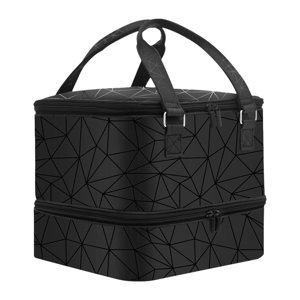 Bothyi - Organizador De Esmaltes De Uñas De Doble Capa, 2 Niveles, Para Suministros De Arte, Kits De Cosméticos Para Uñas, Color Negro Con Cremallera