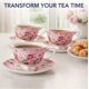 thumbnail image 5 of Juego de 4 tazas de té Brew To A Tea 240 ml con diseño floral, 5 of 6