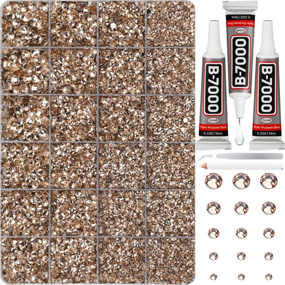 Rhinestones Worthofbest 35.000 piezas de gemas planas color beige