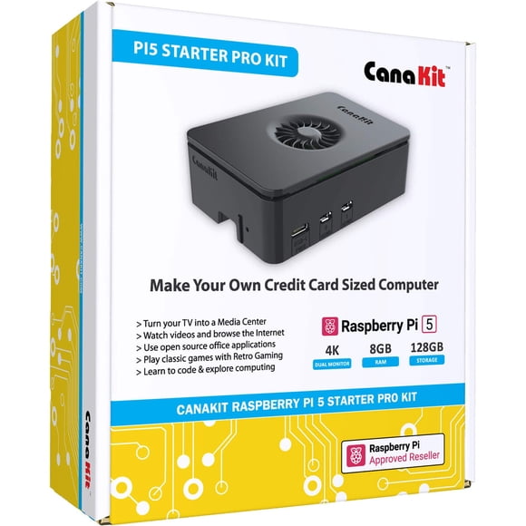 Kit Raspberry Pi 5 CanaKit 8GB 128GB Negro