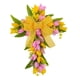 thumbnail image 5 of Corona de Cruz de Pascua, Corona de Flores Artificiales, Corona de Primavera Al Aire Libre, Corona de Tulipán para Puerta de Pared, Día de San Valentí Flores amarillas y rosadas, 5 of 5