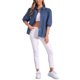 thumbnail image 2 of INSPIRE CHIC Camisa de Mezclilla para Mujer con Mangas 3/4 Abullonadas y Cuello con Botones Abajo Camisas de Jean S Azul Oscuro, 2 of 5