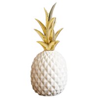 Magideal - Piña Escultura Decorativa Ornamento De Cerámica Figura Artificial Coleccionable Diseño Moderno Adecuado Para Dormitorio Sala Cocina Oficina Regalo Blanco