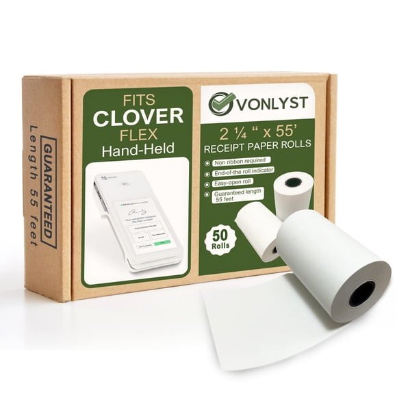 Rollo de papel térmico Vonlyst para Clover Flex 57 mm x 16,7 m (50)