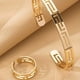 thumbnail image 2 of Stunning 18K Gold Plated Jewelry Set with Cuff Bangle and Opening Finger Ring - Perfect Mother's Day Gift, 2 of 4