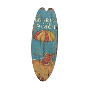 Bothyi - Adorno De Estatua De Pared Con Temática De Playa, Placa De Madera Para Estante, Porche, Fiesta De Cumpleaños