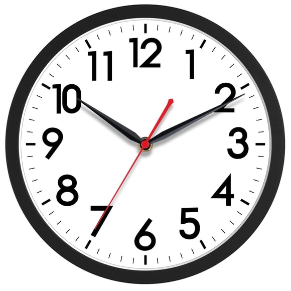 Reloj de pared AKCISOT de 25 cm, silencioso, no hace tictac, funciona con pilas