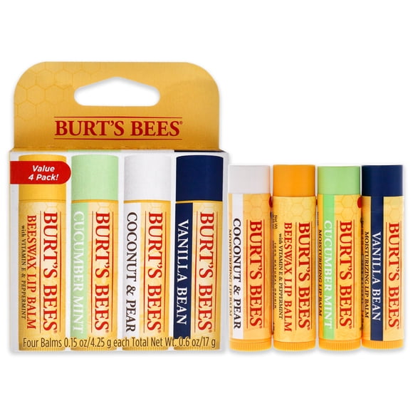 Set Bálsamo Labial Burts Bees 4 Piezas