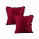 thumbnail image 1 of Pack de 2 Fundas de Cojines Terciopelo con Pompones 45x45 cm Conchevino, 1 of 2