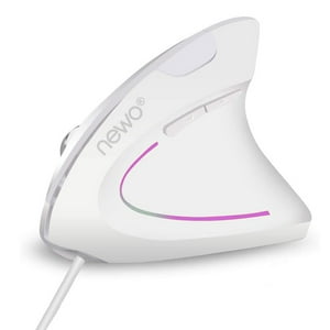 Newo - Mouse Vertical Ergonómico Cable Usb Blanco