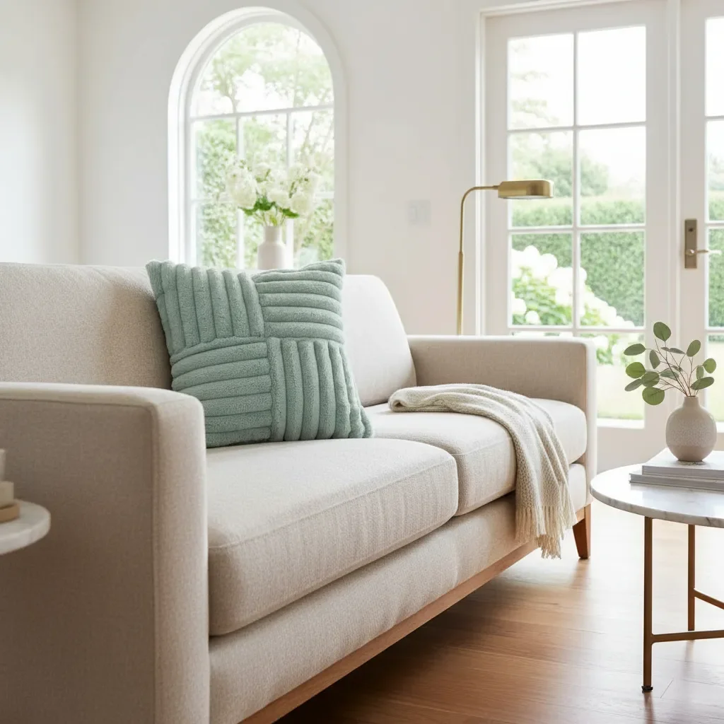 Casadeliacl - Funda De Cojín Genérica 45x45 Cm Línea Empalmado 12 - Turquesa - Peluda Empalmado