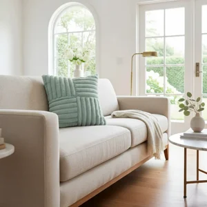 Casadeliacl - Funda De Cojín Genérica 45X45 Cm Línea Empalmado 12 - Turquesa - Peluda Empalmado