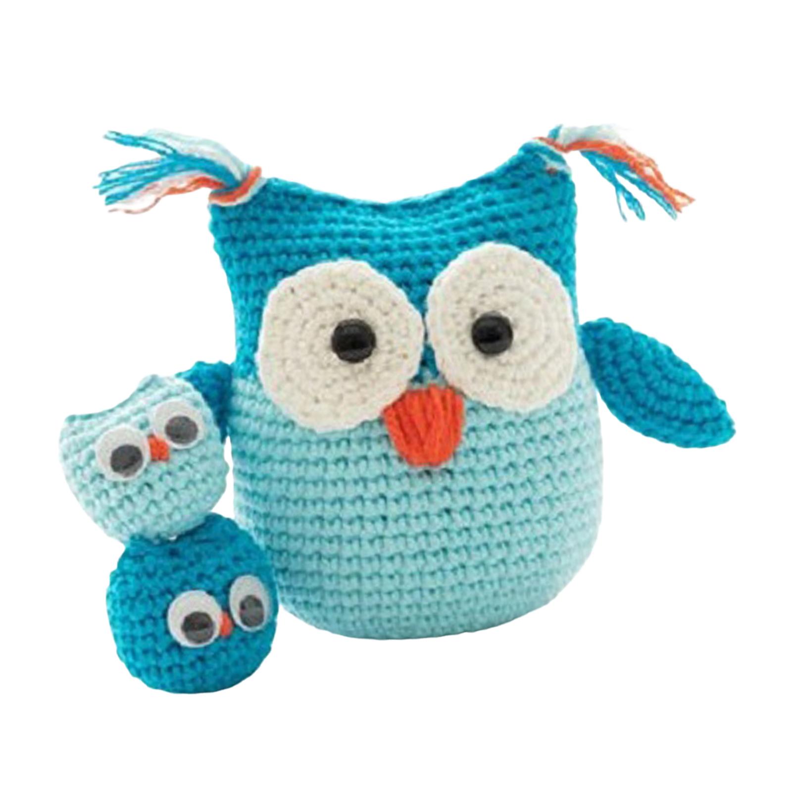 Magideal - Diy Muñeca De Ganchillo, Búho De Peluche De Ganchillo Diy, Artesanía Para Adolescentes Y Adultos, Incluye Tela De Relleno, Hilo, Marcador De Puntada, Azul