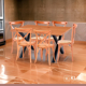 thumbnail image 2 of Comedor Mesa Color Madera y Metal Cross 140x90 + 6 Sillas Crossback Madera Rattan Natural, 2 of 8