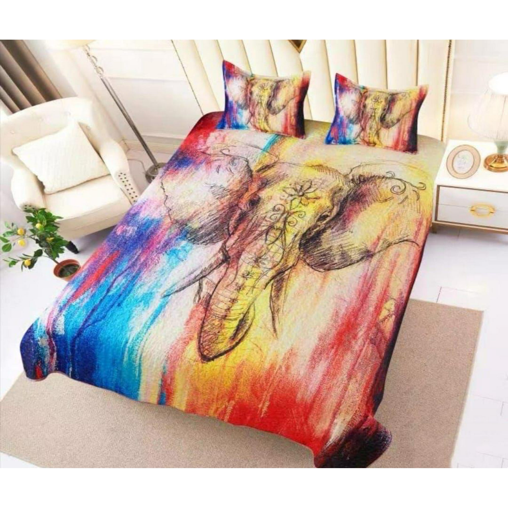 Todo Hogar Santiago De Chile - Cubrecama De Microfibra Estampado 2 Plazas - 54