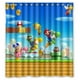 thumbnail image 1 of Cortina de ducha de Super Mario Bros y dinosaurios, juego de cortina de baño con ganchos, tamaño 66 x 72 pulgadas, 1 of 3